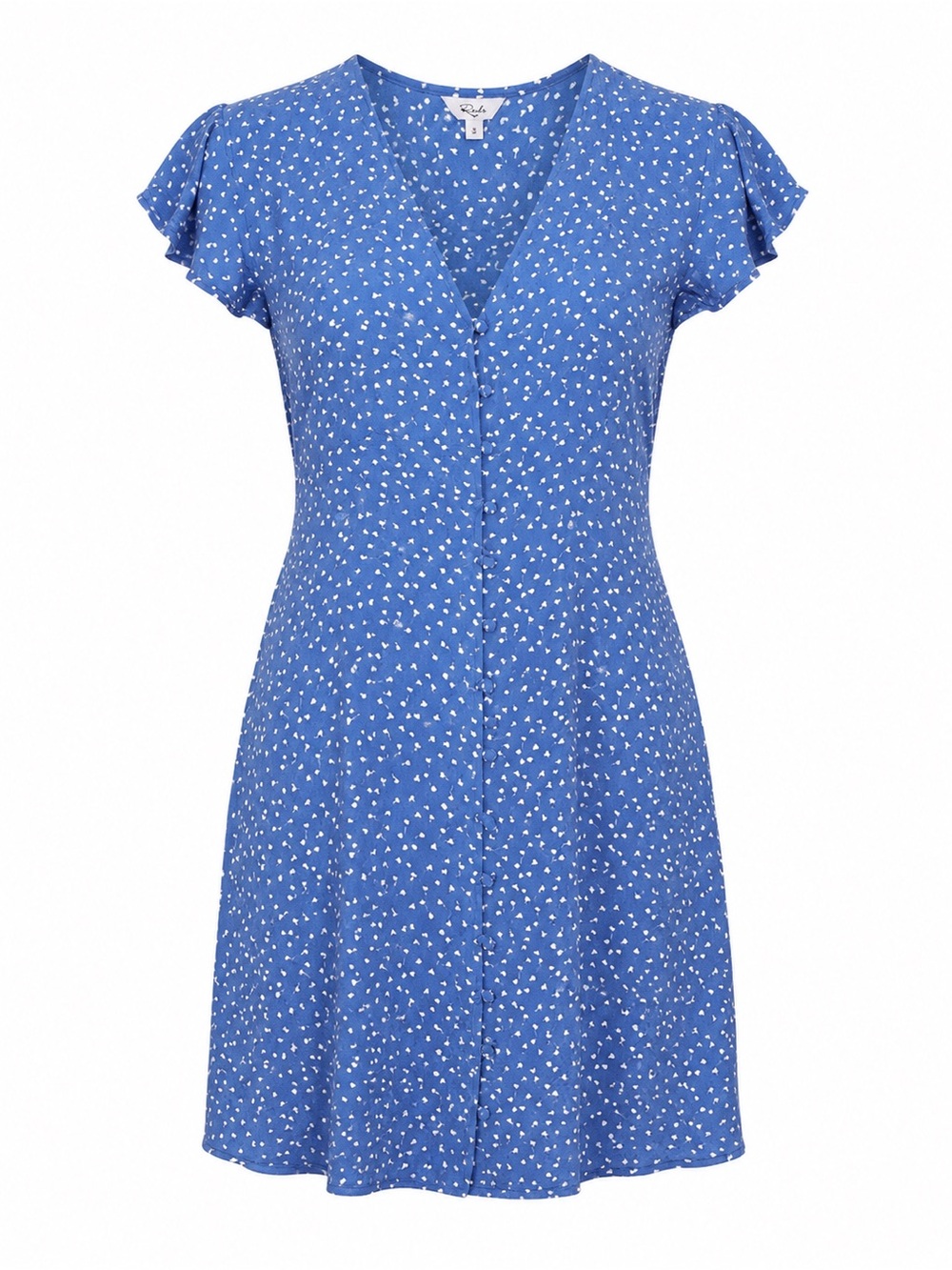 Rails Blue Helena V-Neck Short Flutter Sleeve Dress